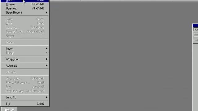 File menu in Photoshop . смотреть онлайн