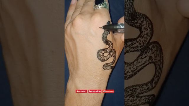 New ? Snake & Rose ? Temporary Tattoo Design On Hand #shorts #ytshorts #art #tattoo
