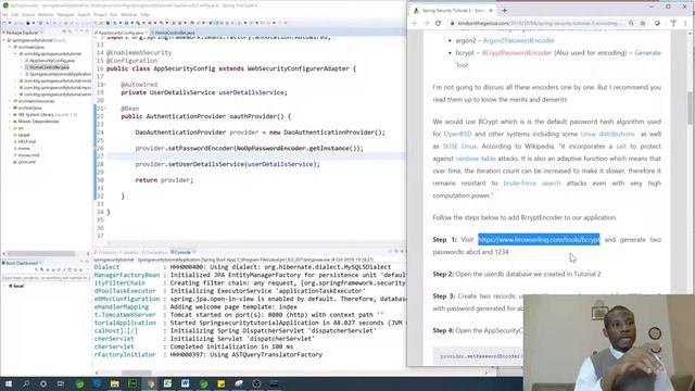 Spring Security Tutorial - Using BCrypt Password Encoder - Part 3 смотреть онлайн