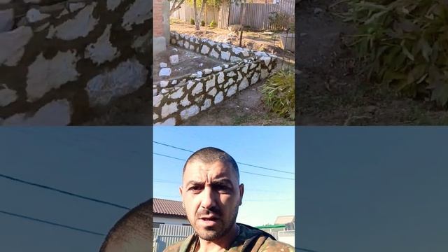 кладка цоколя из камня #shrots #строительство