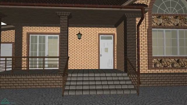 Небольшой уютный одноэтажный дом с гаражом C-213-ТП смотреть онлайн