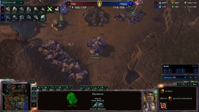 StarCraft 2 - LOTV - Happy (T) v Has (P) on Ruins of Endion смотреть онлайн