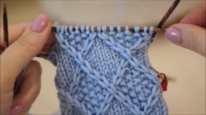 Жемчужные ромбы узор спицами