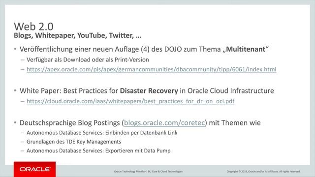 Oracle Technology Monthly Februar 2019 смотреть онлайн