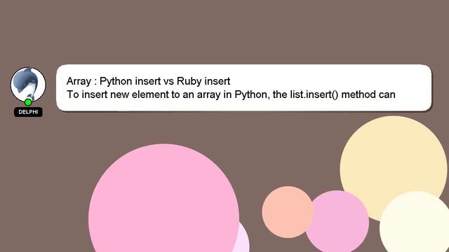 Array : Python insert vs Ruby insert смотреть онлайн