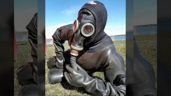 Most running and beautiful collection of latex full face gas masks and scuba diving gear dresses