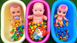 Satisfying Video | Mixing Candy in Three Magic BathTubs with Rainbow Skittles & Slime Cutting ASMR