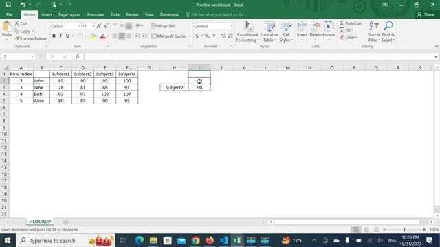 HLOOKUP Function смотреть онлайн