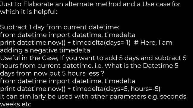 Python :How to subtract a day from a date?(5solution) смотреть онлайн