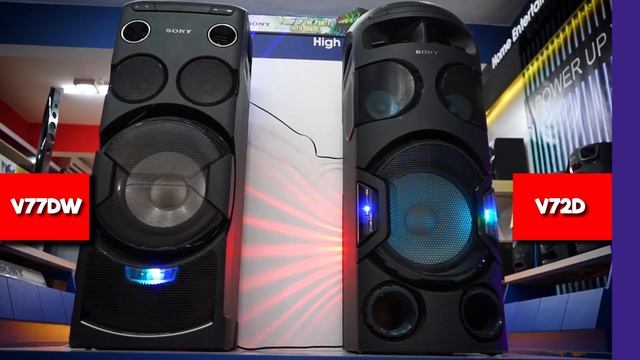 Side by side music playback of sony MHC-V77DW and MHC-V72D. смотреть онлайн