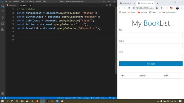 How to make a Javascript Booklist App - JAVASCRIPT PROJECT FOR BEGINNERS смотреть онлайн