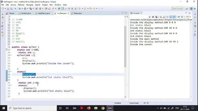 Program illustrating Static Block | Simple Explanation смотреть онлайн
