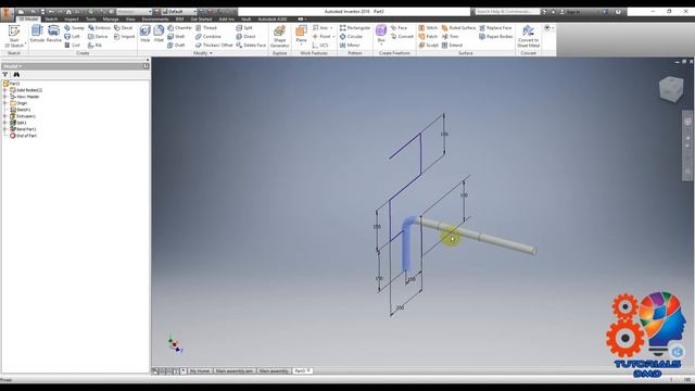 Multi bend hose modeling in Inventor (Method 1) смотреть онлайн