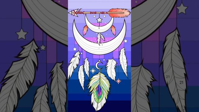 Coloring Dream Catcher with Crescent Moon смотреть онлайн