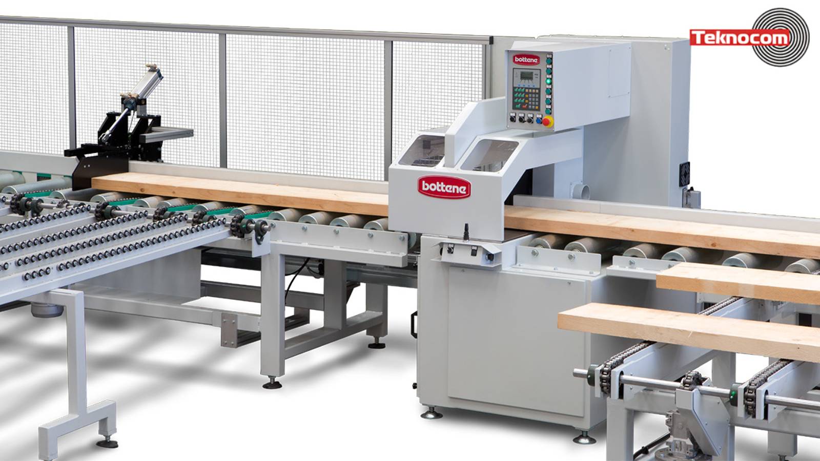 R800 - торцовочный станок для лесопиления с электронно позиционируемым упором с электроприводом FEL1