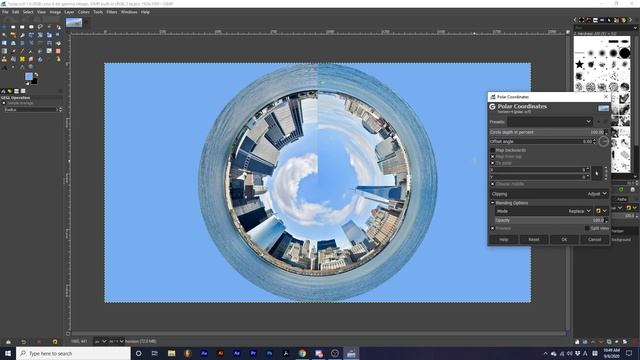 GIMP | 360 Panorama Effect (Polar Coordinates) смотреть онлайн