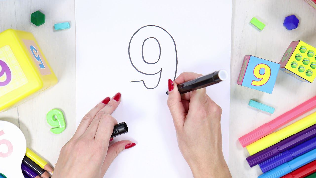 Numeral 9. Study The Numeral Nine, Educational Video
