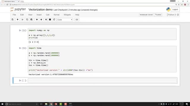 Vectorization (C1W2L11) смотреть онлайн