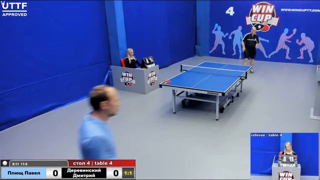 12:30 Плющ Павел 3-1 Деревинский Дмитрий  стол 4  Юг-1 15.09.2020