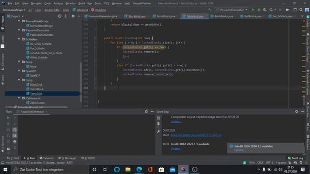 Punkte erzielen | while-Schleife, for-Schleife, if/else-Anweisung | Java Tetris #7