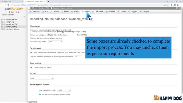 How to import database via phpMyAdmin in cPanel with Happy Dog Web Hosting смотреть онлайн