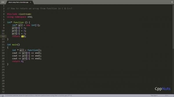 How To Return An Array From Function In C And C++?
