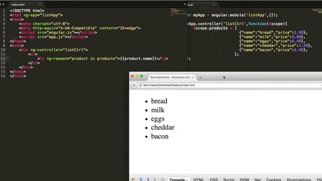 Displaying list items using ng-repeat смотреть онлайн
