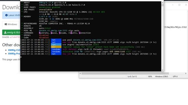 XMRING configuration for CPU mining смотреть онлайн