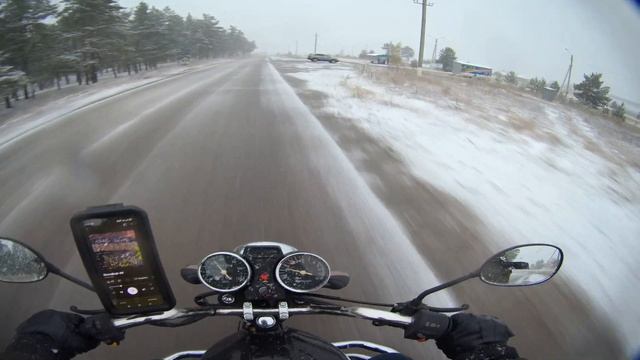 Покатушка по первому снегу на мопеде Racer gs110. 4к смотреть онлайн