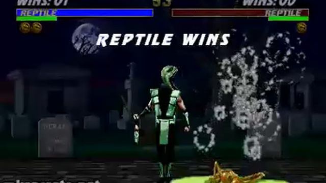 Бесплатные игры онлайн Ultimate Mortal Kombat 3 Fatality 2 Reptile смотреть онлайн