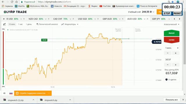 Olymp Trade обманывает во времени экспирации вместо 1 мин 55 сек