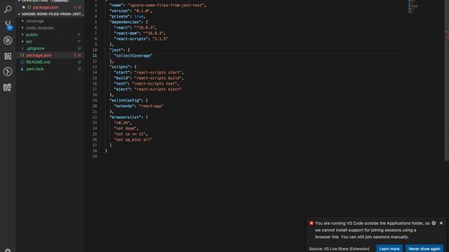 How to exclude some files and folders from coverage report in react application? смотреть онлайн