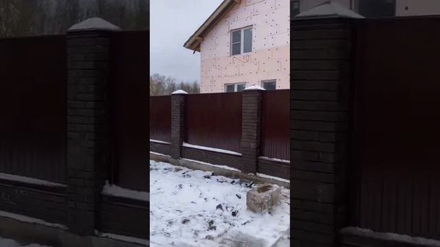 кирпичные забора с откатных ворот смотреть онлайн