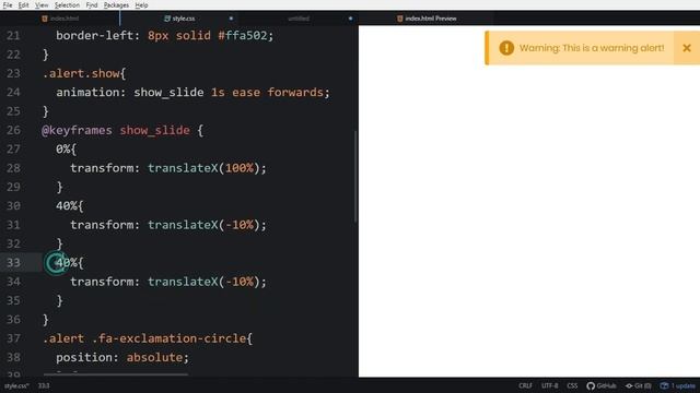 Custom Warning Alert Notification using HTML CSS & JavaScript смотреть онлайн