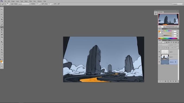Рисуем мистическую локацию в Adobe Photoshop | уроки для новичков смотреть онлайн