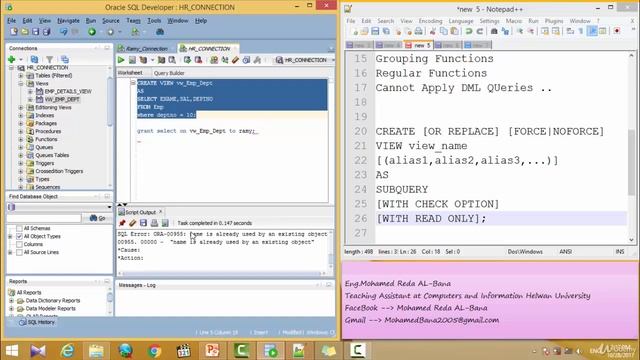 دورة ORACLE الحلقة 30 # Replace Existing View . смотреть онлайн