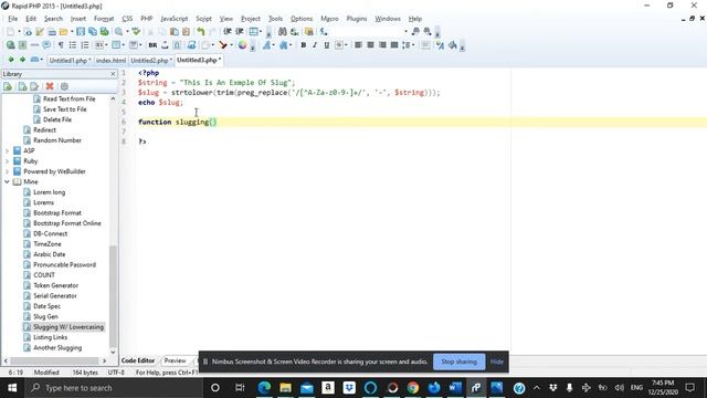 Slug Generation Function With PHP смотреть онлайн