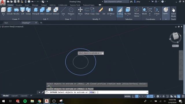Using Presspull to Extrude in AutoCAD 2020 смотреть онлайн