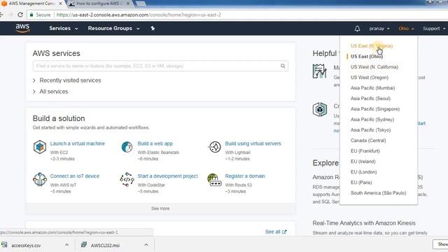 How to configure AWS CLI and tool setup using command prompt - Part 1 смотреть онлайн