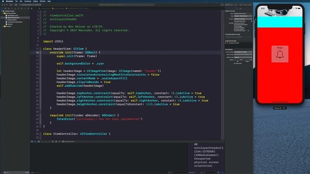 Twitter header - Swift AutoLayout Constraints with ONLY code - no storyboards! смотреть онлайн