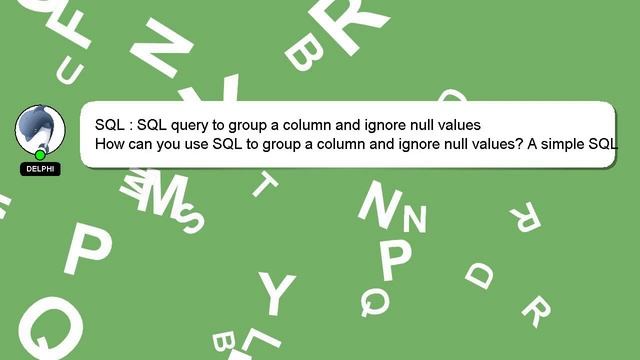 SQL : SQL query to group a column and ignore null values смотреть онлайн