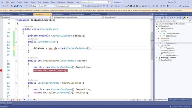 46- دورة Xamarin Forms | SQLite - Initialize global DB connection смотреть онлайн