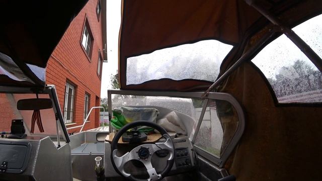 ?Ходовой тент на лодку Беркут-S своими руками. ?Каркас из старой раскладушки. смотреть онлайн