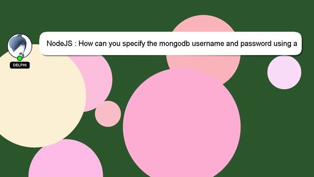 NodeJS : How can you specify the mongodb username and password using a Server instance? смотреть онлайн