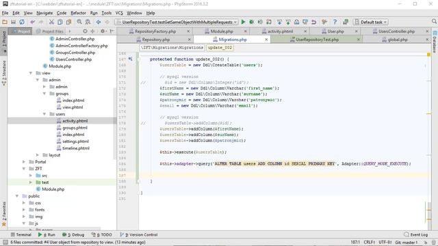 Zend Framework 3 tutorial 9: Table Gateway Introduction for user administration смотреть онлайн