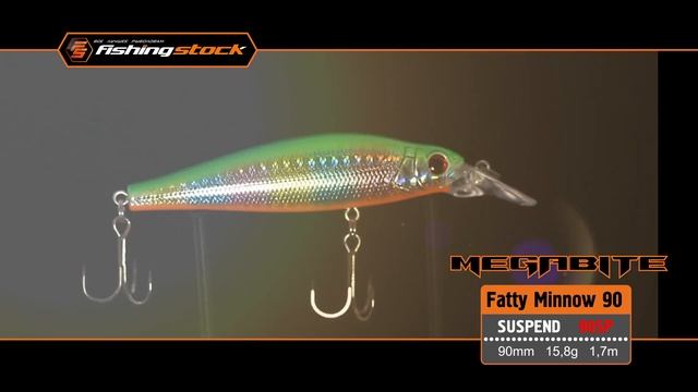 Игра в воде воблера Megabite Fatty Minnow 90SP | Megabite Fatty Minnow 90SP Under Water Action