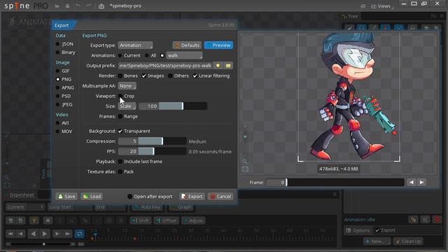 Spine Tutorial: Exporting Animation as PNG Files for Game Sprites смотреть онлайн