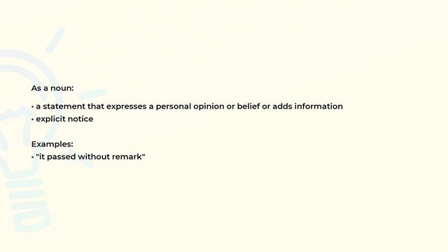 What is the meaning of the word REMARK? смотреть онлайн
