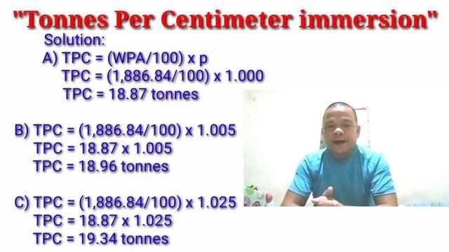 How to calculate tonnes per centimetre (TPC)? смотреть онлайн