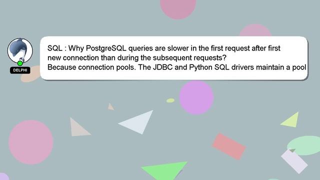 SQL : Why PostgreSQL queries are slower in the first request after first new connection than during смотреть онлайн